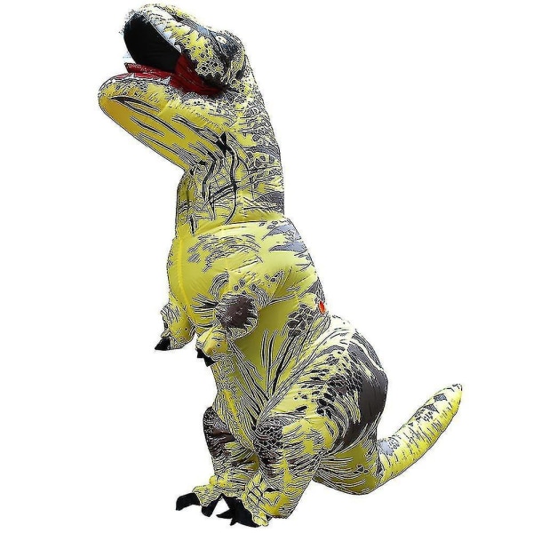 Barn Vuxen Dinosaur Uppblåsbara Cosplay Kostymer T-rex Anime Tecknad Festklänning Kostymer Halloween Kostnad brun yellow