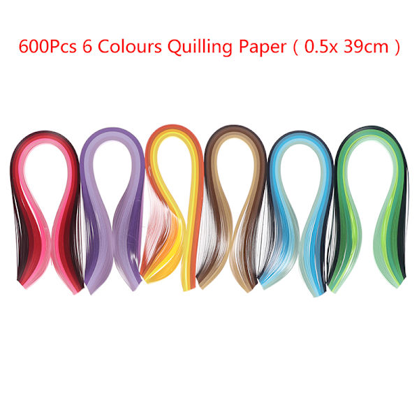 14 st pappersquillingsatser 6 gradientfärger 600 remsor Quilling Multicolor