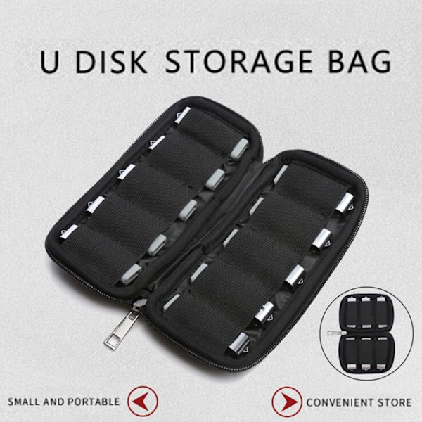 Bärbar U Disk Hållare USB Flash Drives Organizer Case L