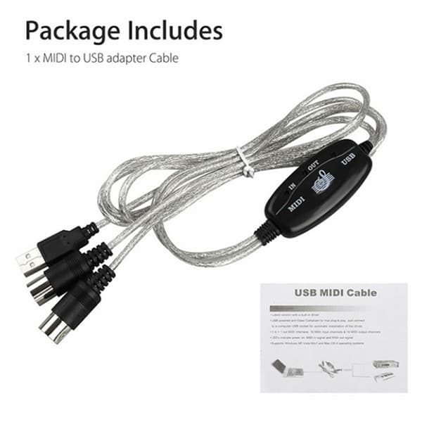 MIDI Cable Converter PC till Music Keyboard Adapterkabel