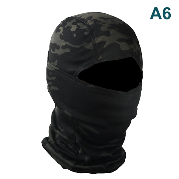 Kamouflage Balaclava Full Face Wargame Cykelhjälm Liner A1 A6