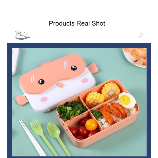 Läcksäker Plast Anime Bärbar Mikrovågs Lunchbehållare rosa 21*7,5*14CM pink