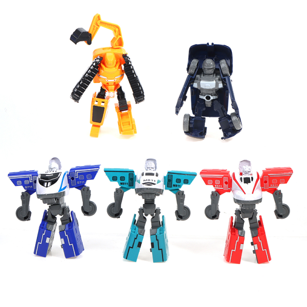 5 i 1 Transformation Toys Uppgraderingsversion Action Figure Robot Blue A