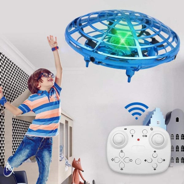 UFO med gest sensor drone barnleksak blå med fjärrkontroll red with remote control