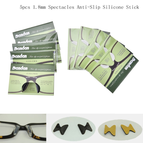 5 par 1,8 mm anti-slip silikon näskuddar glasögon solglasögon gl Transparent onesize Transparent