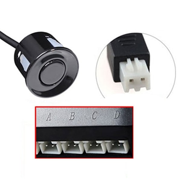 Bil LED Parkeringssensorsats Radarsensor Silver White