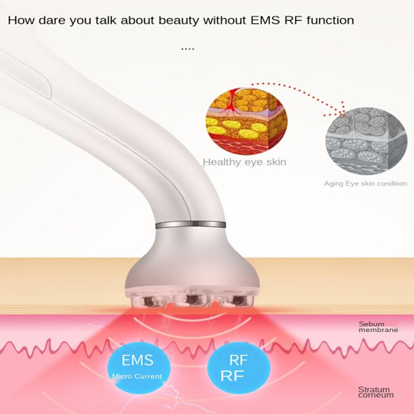 Eye Massager med värme och LED Photon RF Radio Frequency vit 198*76*45mm