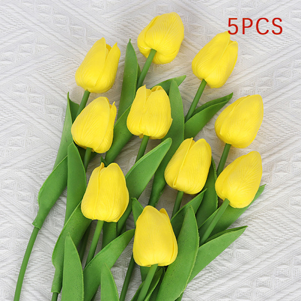 5 st Tulip PU konstgjord blomma Real Touch Bukett B D
