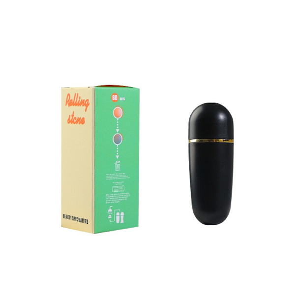 Bärbar ansiktsolja absorberande roller naturlig vulkanisk sten svart stor låda white small box