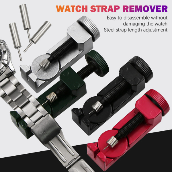 Watch Verktyg Metall Kedjestift Remover Reparation Spring Bar Tool Kit Black Black