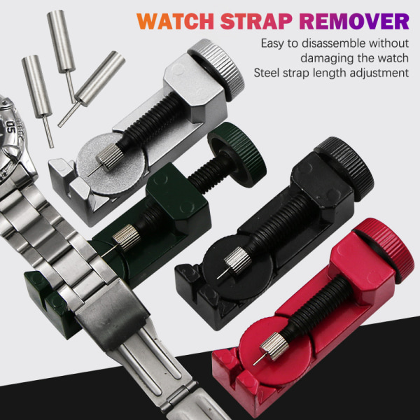 Watch Verktyg Metall Kedjestift Remover Reparation Spring Bar Tool Kit Black Green