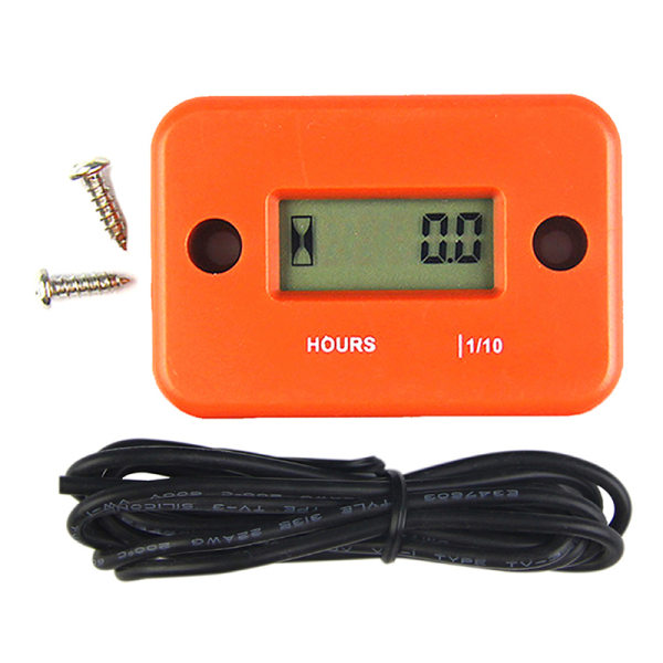 1Set Motocross LCD Motor Timer Elektronisk Varvräknare Timmete Svart Orange