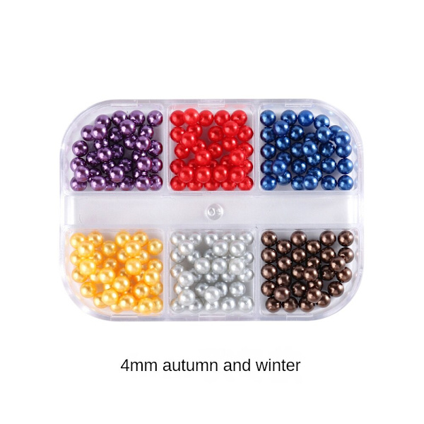 Nageldekorationer för Nail Art Halvcirkel Full Circle Färgglad Pearl Aurora 6-grid Pearl ZZ01 12g 6-grid Pearl-PR02