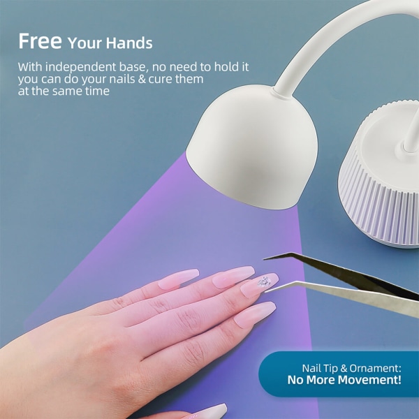 Mini Nail Art LED Lamptork UV Nagellampa vit Charge white Plug in electric