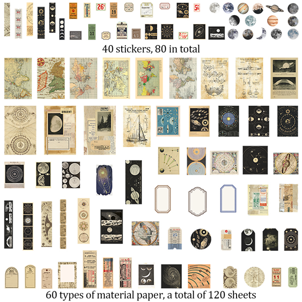 Vintage DIY Scrapbooking Stickers Pack Black