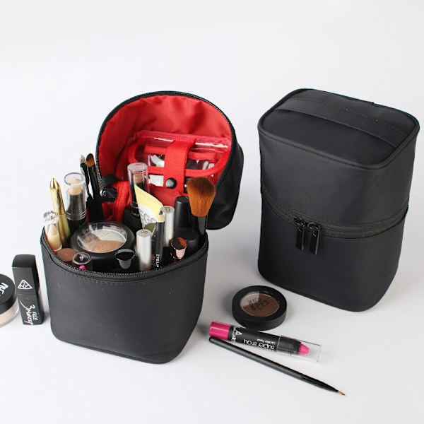 Resor fatformad makeup kvinnlig kosmetisk toalettpapper svart 19*13*10cm black+red