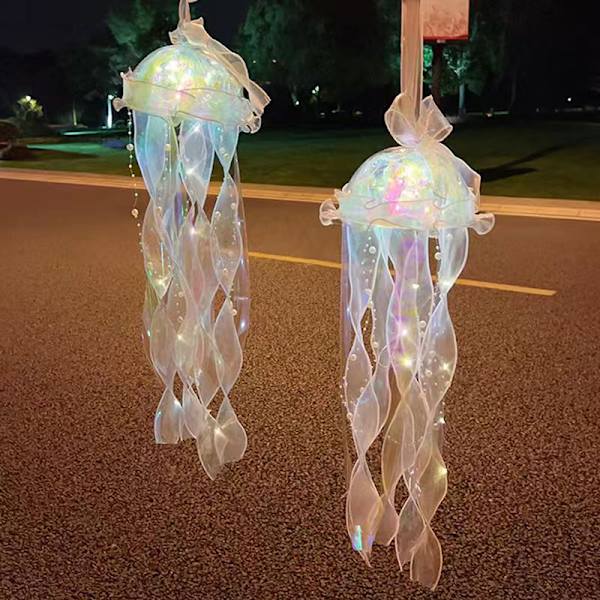 Färg DIY Jellyfish Lamp Lantern Jellyfish Light Lantern Lila