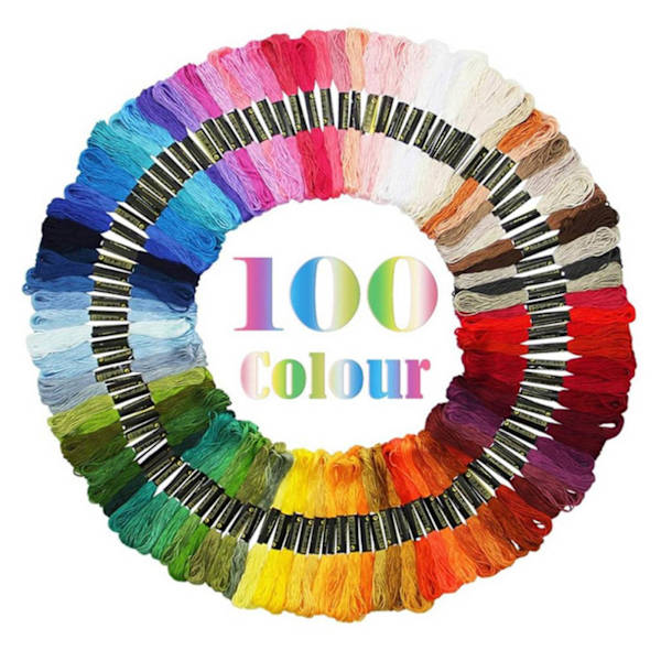 50/100 st Rainbow broderitråd, bomullstråd för sömnad