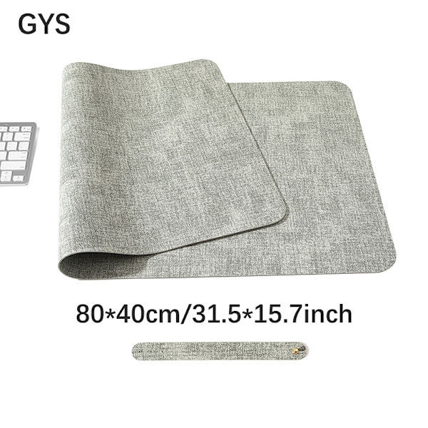 1:a lädermusmatta Halkfri kontorsdatormatta Grå 80*40CM
