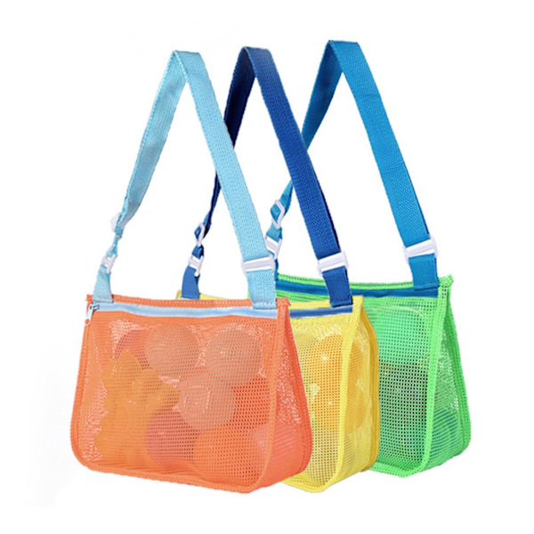 Kids Beach Bag - Mesh Bag Barnleksaker Förvaringsväskor Handdukar Shell Sun