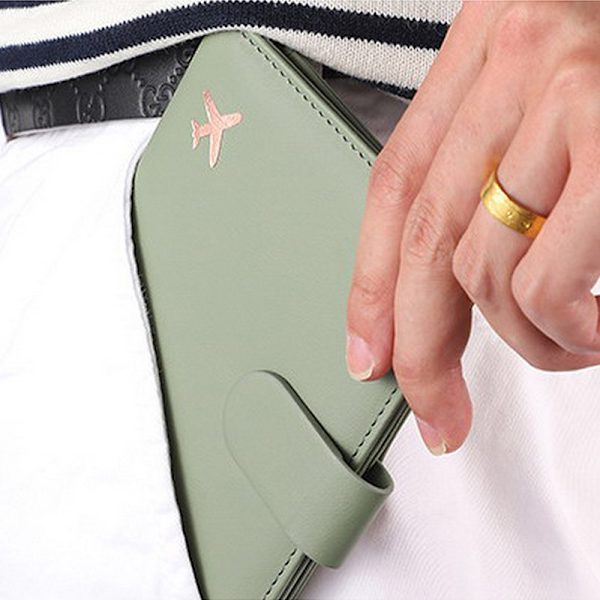 Passfodral i PU-läder Plånboksfodral Case Rosa