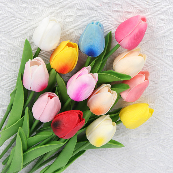 5 st Tulip PU konstgjord blomma Real Touch Bukett B C