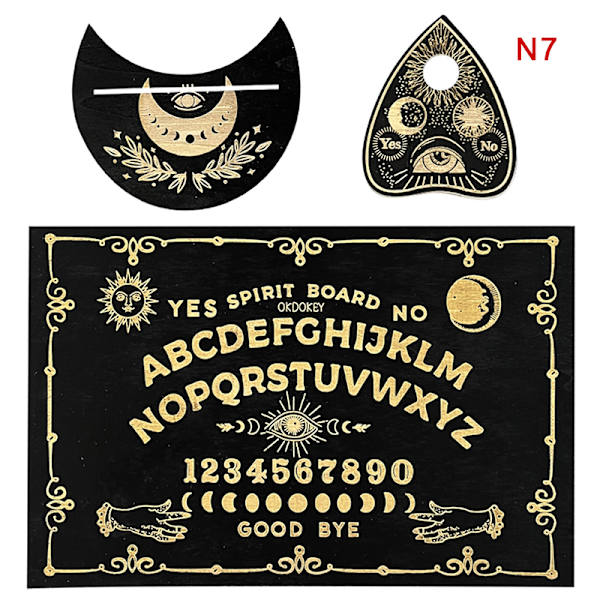 Trä spådomspendelbräde graverad magic bräda Ouija 9 11