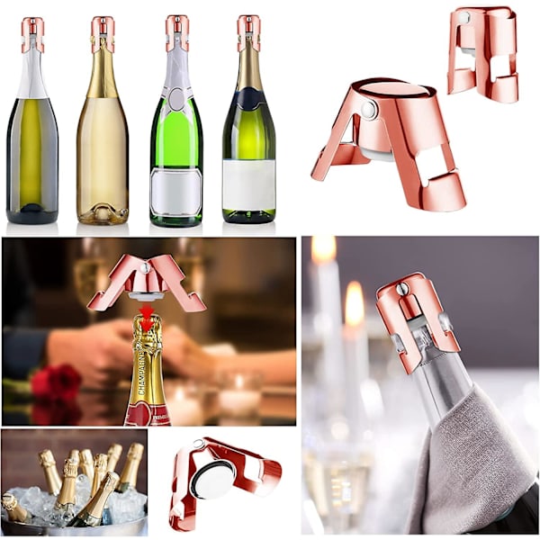 2 st champagneflaskproppar, läckagesäkra champagneproppar