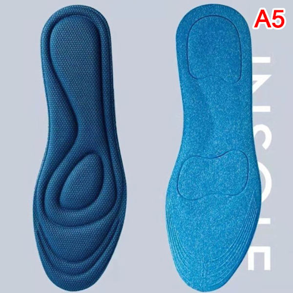 2 st Foot Master Memory Foam Ortopediska innersulor för skor Grå 35-37 Blue 41-43
