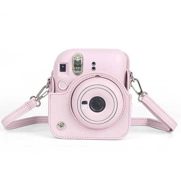 För Instax Mini 12 Case PU Case Trave Bag Grön Purple