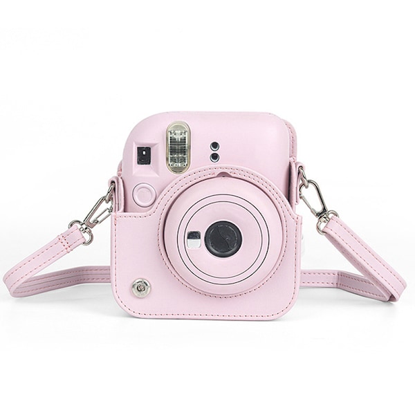 För Instax Mini 12 Case PU Case Trave Bag Grön White