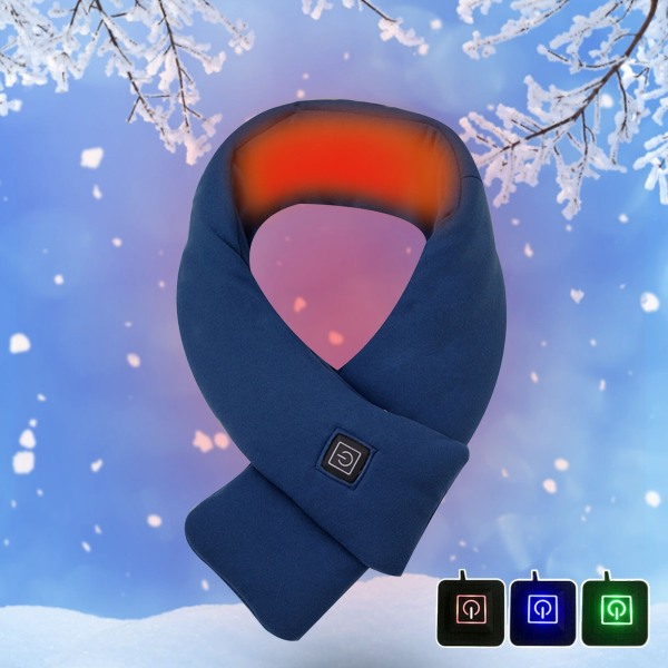 Unisex vinter eluppvärmd varm halsduk röd gray