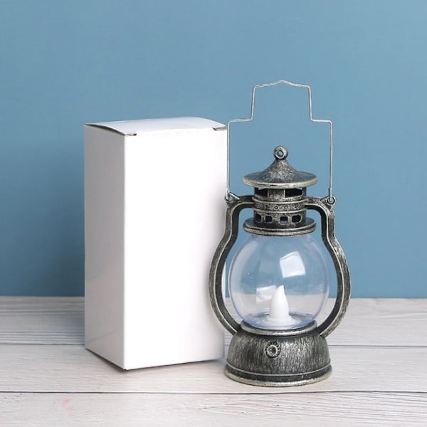 Retro Oljelampa Halloween Dekorativ Led Small Home Party Lykta Silver one size
