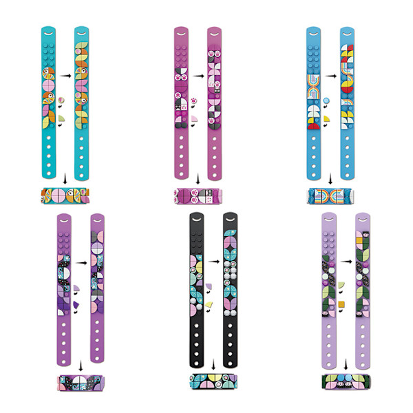 DIY Dots Bricks Barnarmband Armband Justerbar 6st/ set