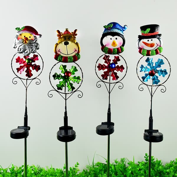 2-pack Solar Garden Lights Utomhusdekor santa snowman