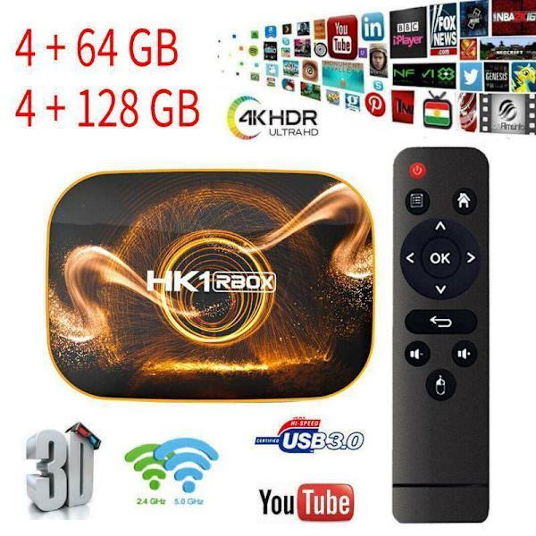 HK1 RBOX R1 Smart TV Box Android10.0 4+64/128GB WiFi TV Set Top 4G+32G EU