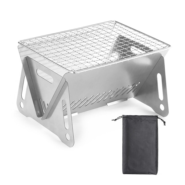 Bärbar vikbar Mesh Vedspis Mini Grill 1st