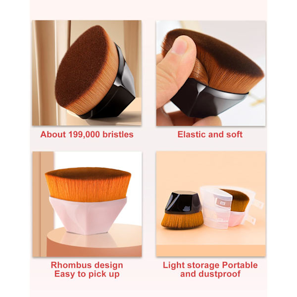 2-pack Foundation Makeup-borste med case