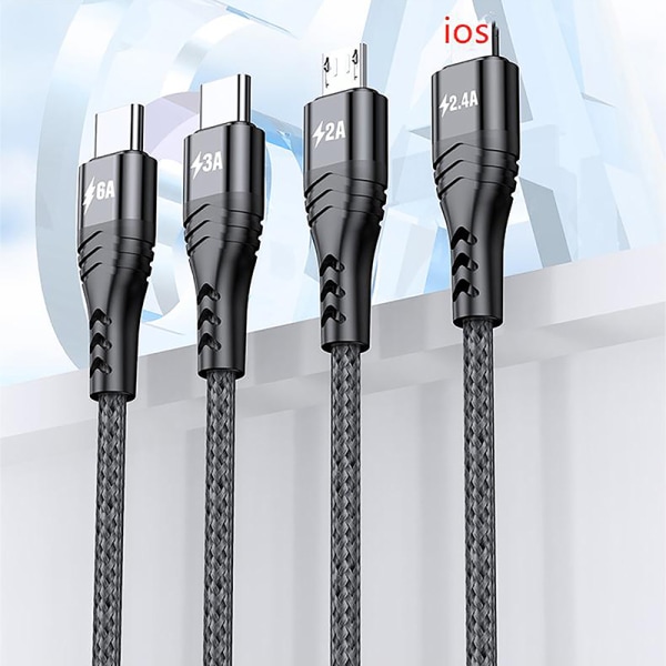 4 i 1 USB -datakabel Smart Charging Snabbladdningskabel