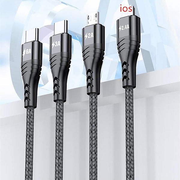 4 i 1 USB -datakabel Smart Charging Snabbladdningskabel