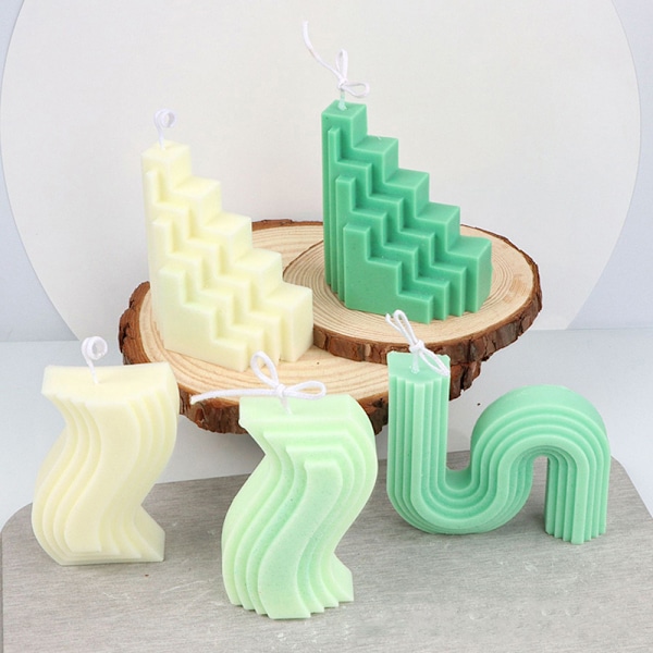 n Candle Silicone Form Abstrakt arkitektonisk Candle Making Sce B