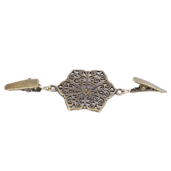 4st Legering Vintage Hexagon Sweater Scarves Clips Sjal