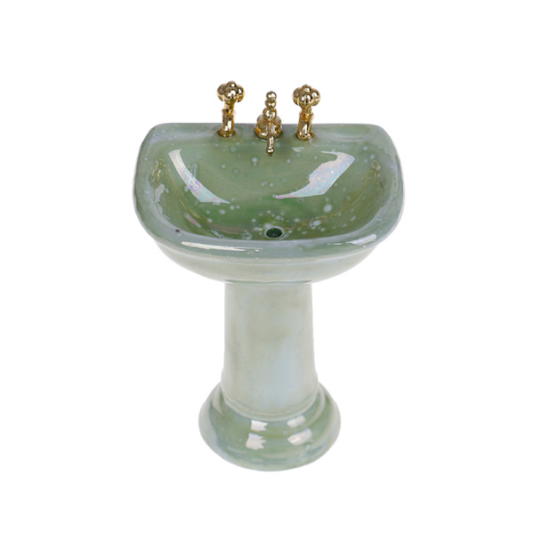 Dockhus miniatyr grönt porslin set