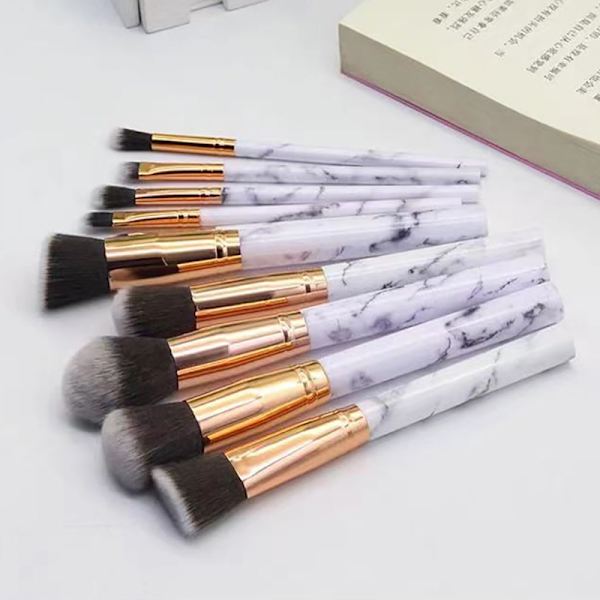 10:a Makeup Brush Set Blush Foundation Brush Eye Shadow Concea svart en one size