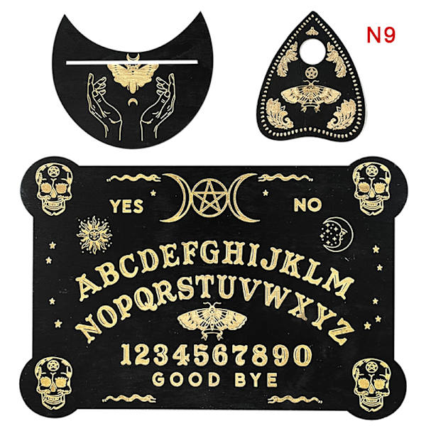 Trä spådomspendelbräde graverad magic bräda Ouija 9 6