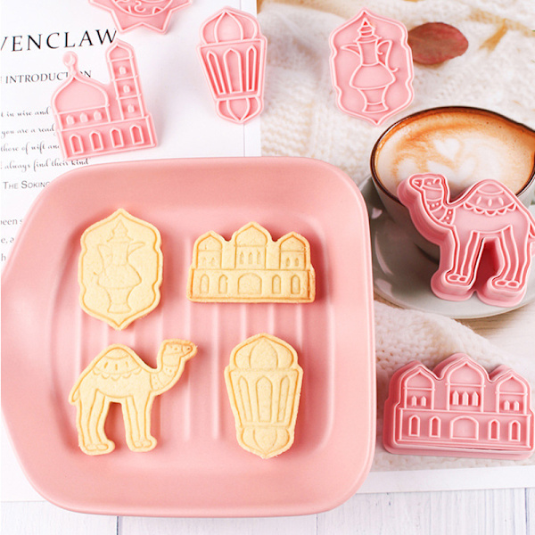 6/8 st/ Set Eid Mubarak Tecknad Cookie ters DIY Plast Ramadan E C