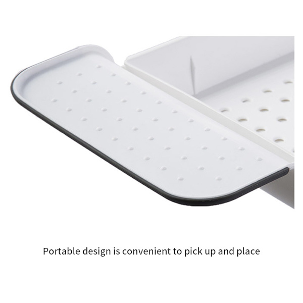 Badkar Hylla Utdragbar Badrum Badkar Bricka Duschställ svart 55*17,5*6,3cm white