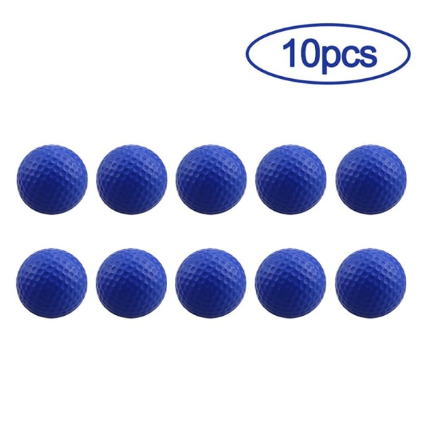 10 st elastisk svampfärg PU golfbollar för inomhusträning Blue
