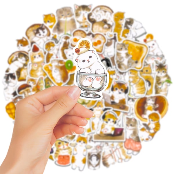 50 st/ set Kawaii Cat Cartoon Sticker Söta djurdekaler