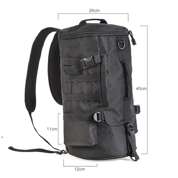 23L hopfällbar cylindrisk ryggsäck för fiskeredskap med stor kapacitet Kamouflage gul 45*26*26cm black